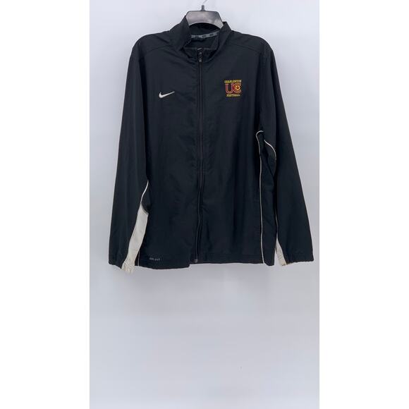 NIKE Men's Black-White Dri-Fit Charleston Football Zip-Up Track Jacket SZ L - Picture 1 of 12